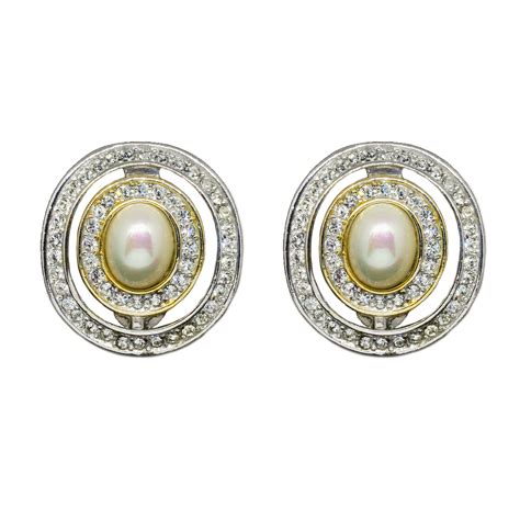 dior silver pearl earrings|christian Dior vintage pearl earrings.